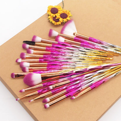 20 sets of diamond transparent handle eye shadow makeup tool