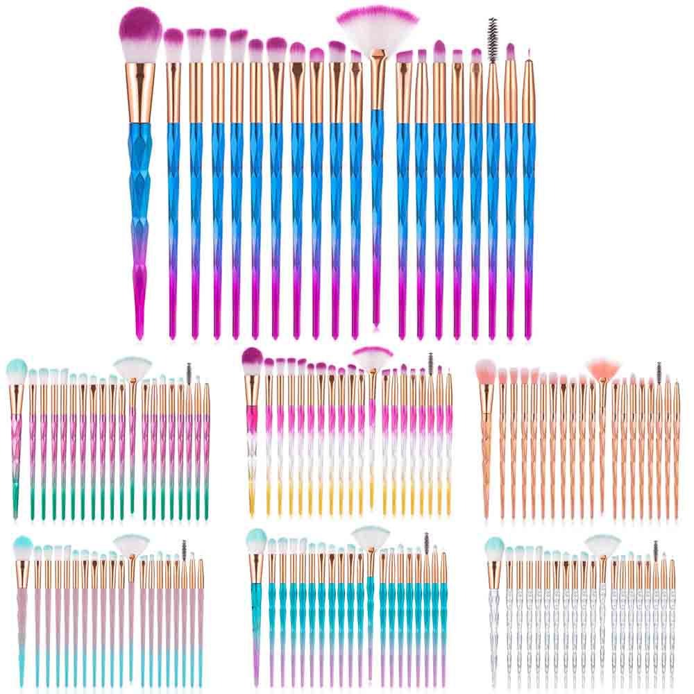 20 sets of diamond transparent handle eye shadow makeup tool