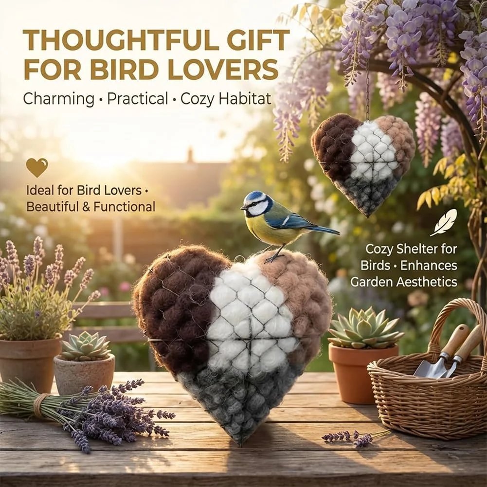 Save Up to 70% Today🕊️ Handmade Alpaca Fiber Bird Nesting Heart🐦 (Same as in the video)