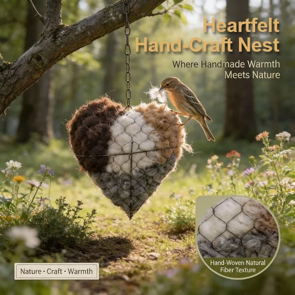 Save Up to 70% Today🕊️ Handmade Alpaca Fiber Bird Nesting Heart🐦 (Same as in the video)