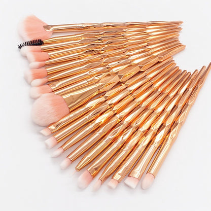 20 sets of diamond transparent handle eye shadow makeup tool