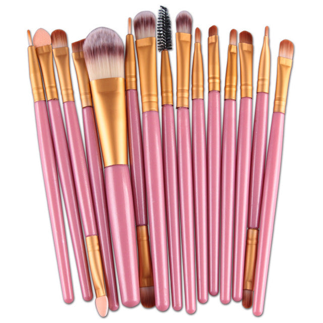 15Pcs Makeup Brushes Set Eye Shadow  Make Up Tool
