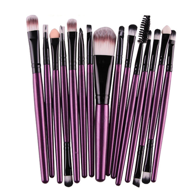 15Pcs Makeup Brushes Set Eye Shadow  Make Up Tool