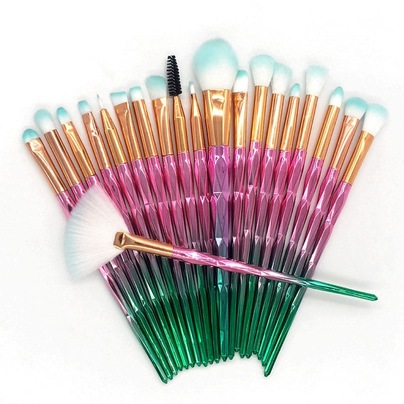 20 sets of diamond transparent handle eye shadow makeup tool