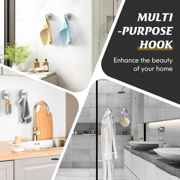 🔥Versatile Suction Hooks – Non-Slip, Waterproof, and Perfect for Bathroom & Kitchen Storage