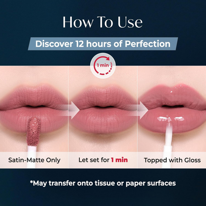 Perfect Twin Lip â€?Dual-Ended Liquid Lipstick with Velvet Matte Color and Glossy Shine